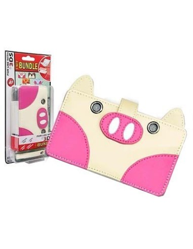 3DS FUNDA ALCOCHADA CON CAJA DE CRISTAL (Cerdo)