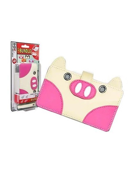 3DS FUNDA ALCOCHADA CON CAJA DE CRISTAL (Cerdo)
