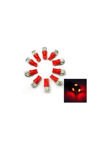 Pack de 2 Uds. T10 LED 5W COCHE (Rojo)