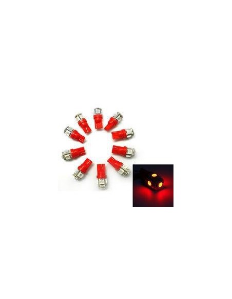 Pack de 2 Uds. T10 LED 5W COCHE (Rojo)
