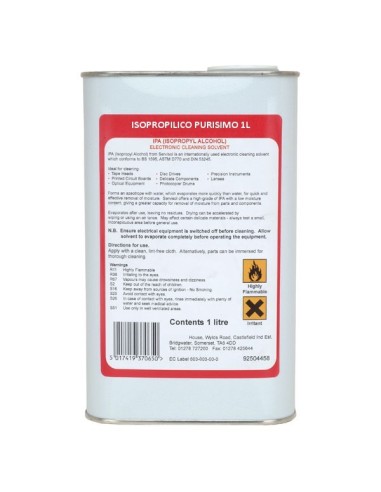 ALCOHOL ISOPROPILICO PURO (1litro)