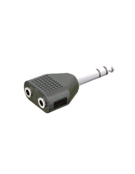 ADAPTADOR AUDIO JACK ESTEREO 6.3mm MACHO A 2 HEMBRAS 3.5mm