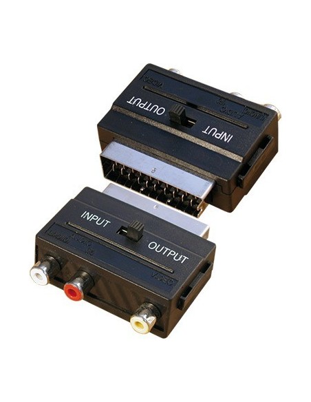 Pack de 2 Uds. ADAPTADOR EUROCONECTOR SCART  A 3 RCA M-H