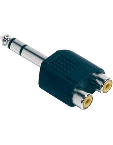 ADAPTADOR AUDIO JACK ESTEREO 6.3mm Macho A 2 RCA Hembra