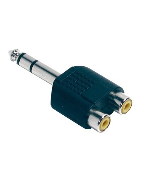 ADAPTADOR AUDIO JACK ESTEREO 6.3mm Macho A 2 RCA Hembra