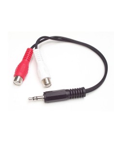 Pack de 2Uds. CONECTOR JACK ESTEREO 3.5MM a 2 RCA Macho-Hemb