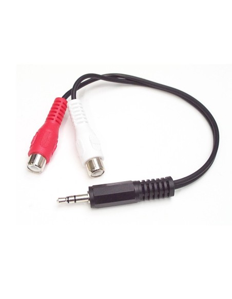 Pack de 2Uds. CONECTOR JACK ESTEREO 3.5MM a 2 RCA Macho-Hemb