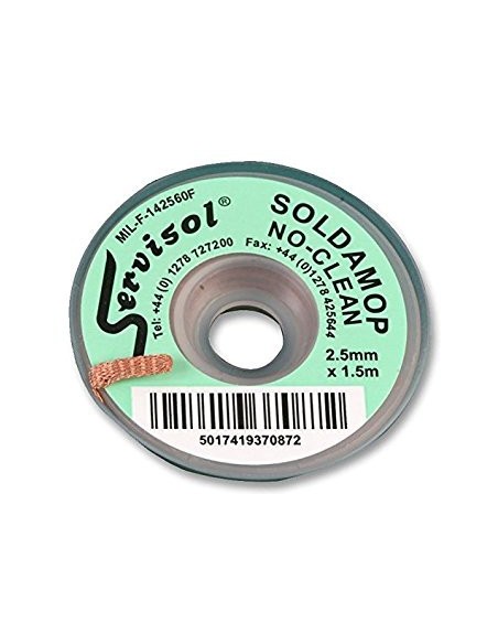 MALLA PARA DESOLDAR SOLDAMOP GREEN (2,5mm X 1,5m)