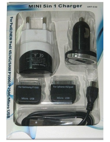 CARGADOR 5 EN 1 SAMSUNG GALAXY TAB Y IPHONE 4S