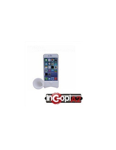 ALTAVOZ SILICONA IPHONE 4 TELEFONO BLANCO