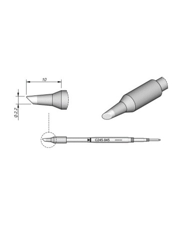 PUNTA SOLDADOR C245945 JBC BISEL 0,2mm  (T245)