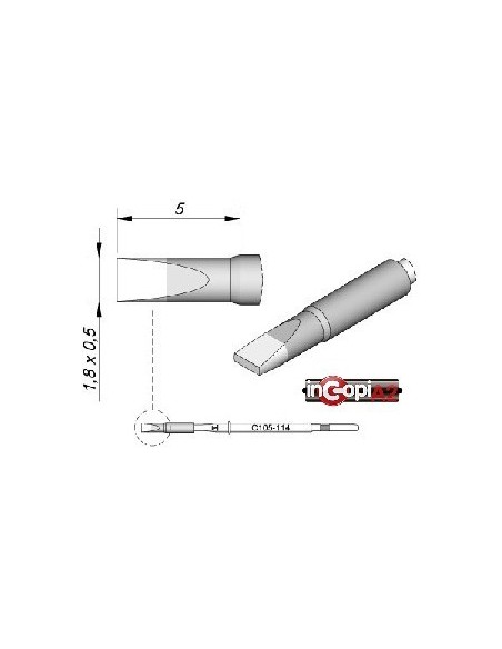 PUNTA CINCEL SOLDADOR JBC 1.8 X 0.5MM (NP105-NT105)
