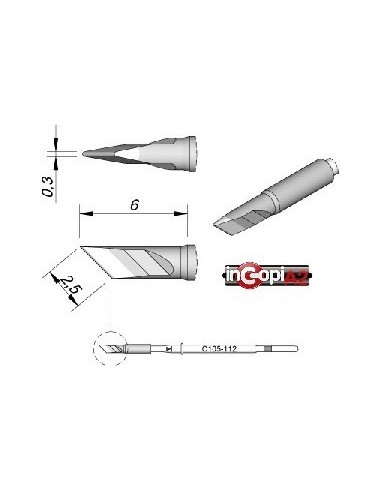 PUNTA CUCHILLO SOLDADOR JBC 2.5x0.3mm C105112 (NP105-NT105)