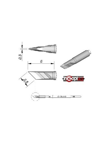 PUNTA CUCHILLO SOLDADOR JBC 2.5x0.3mm C105112 (NP105-NT105)