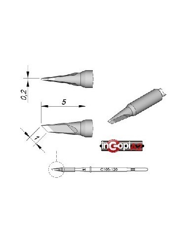 PUNTA CUCHILLO SOLDADOR JBC 1.0X0.2MM (NP105-NT105)