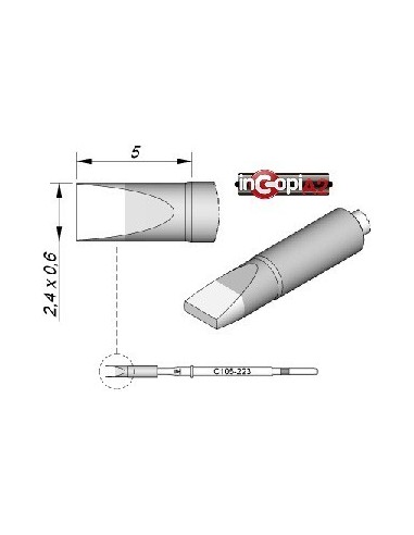 PUNTA CINCEL SOLDADOR JBC 2.4 X 0.6MM (NP105-NT105)