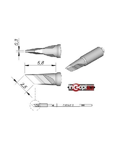 PUNTA CUCHILLO SOLDADOR JBC 2.5 X 0.3MM (NP105-NT105)