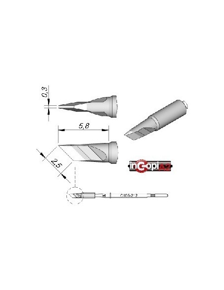 PUNTA CUCHILLO SOLDADOR JBC 2.5 X 0.3MM (NP105-NT105)