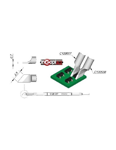 PUNTA PALA DOBLE MICRO-PINZAS JBC 3.5mm DERECHA (PA120)