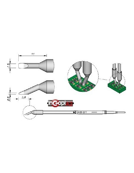PUNTAS PARA PINZAS TERMICAS JBC C420-271 (HT420)