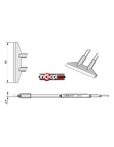 PUNTA CUCHILLA HOJA ANCHA PINZAS TERMICAS JBC C420-283 (HT42