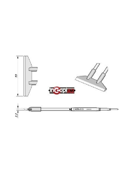 PUNTA CUCHILLA HOJA ANCHA PINZAS TERMICAS JBC C420-283 (HT42