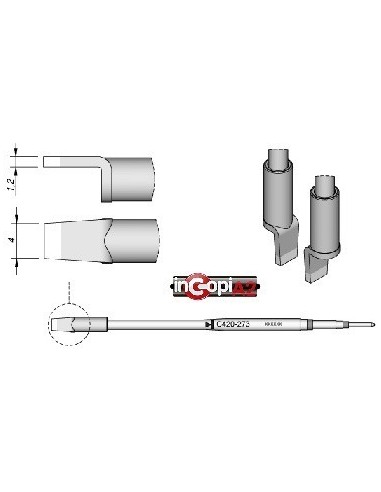 PUNTA PALA DOBLES PINZAS TERMICAS JBC 4.0MM (HT420)