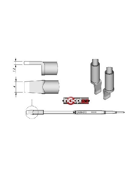PUNTA PALA DOBLES PINZAS TERMICAS JBC 4.0MM (HT420)
