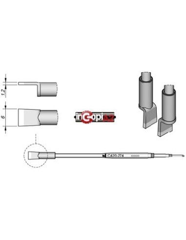 PUNTA PALA DOBLES PINZAS TERMICAS JBC 6.0MM (HT420)
