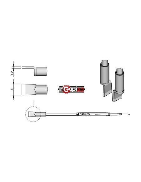 PUNTA PALA DOBLES PINZAS TERMICAS JBC 6.0MM (HT420)