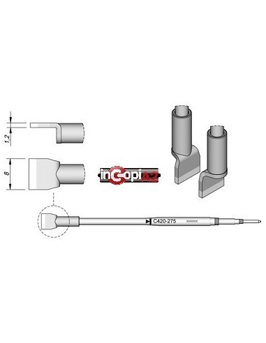 PUNTA PALA DOBLES PINZAS TERMICAS JBC 8.0MM (HT420)