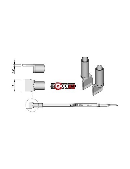 PUNTA PALA DOBLES PINZAS TERMICAS JBC 8.0MM (HT420)