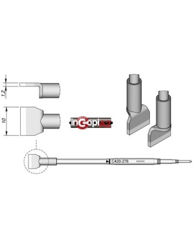 PUNTA PALA DOBLES PINZAS TERMICAS JBC 10.0MM (HT420)