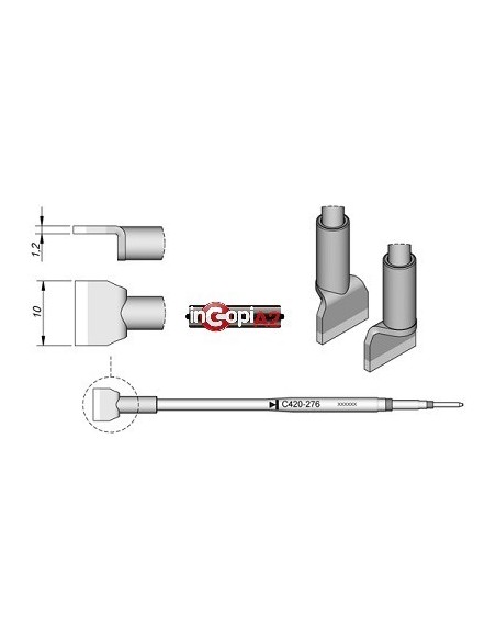 PUNTA PALA DOBLES PINZAS TERMICAS JBC 10.0MM (HT420)