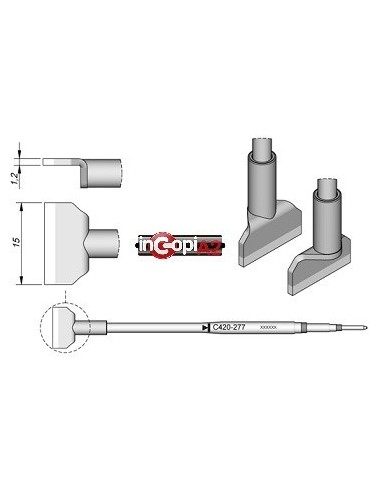 PUNTA PALA DOBLES PINZAS TERMICAS JBC 15.0MM (HT420)