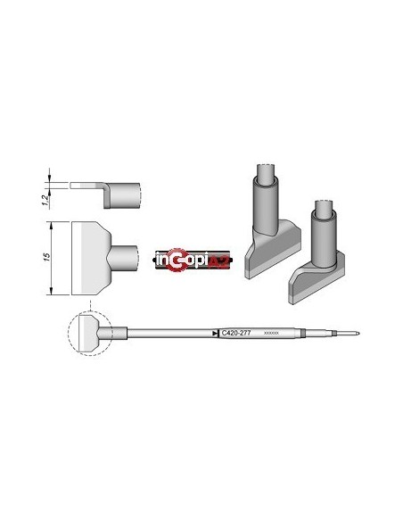 PUNTA PALA DOBLES PINZAS TERMICAS JBC 15.0MM (HT420)