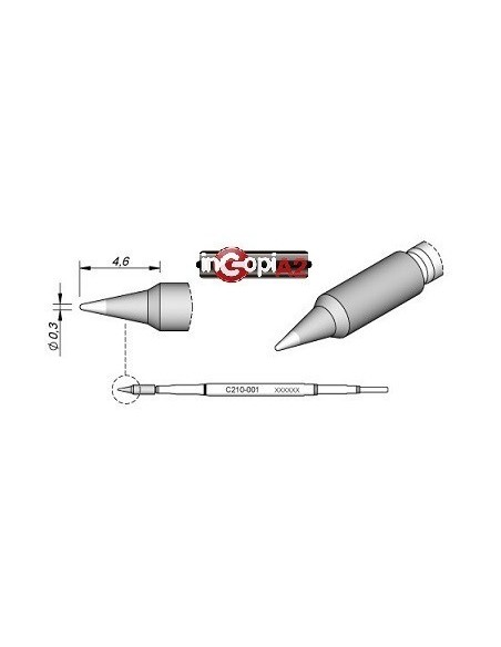 PUNTA SOLDADOR JBC C210001 CONICA 0,3 mm SOLDADOR JBC T210