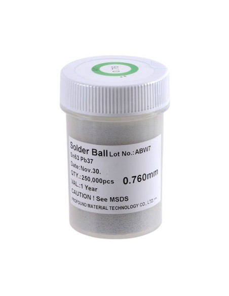 BOTE BOLAS DE ESTAÑO CON PLOMO (250mil Bolas 0.76mm)