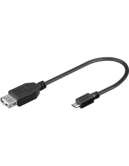CABLE ADAPTADOR USB HEMBRA A MICRO USB MACHO (0.2M)