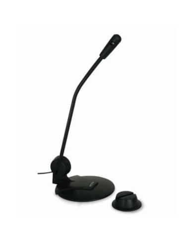 MICROFONO SOBREMESA DOBLE SOPORTE NEGRO