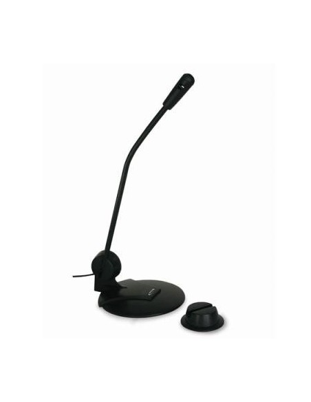 MICROFONO SOBREMESA DOBLE SOPORTE NEGRO