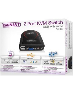 SWITCH EMINENT KVM 2 PCS + AUDIO USB EM1037