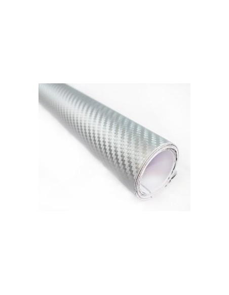 VINILO ADHESIVO FIBRA CARBONO TEXTURADO (Plata)
