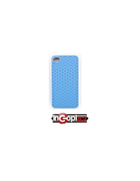 FUNDA SILICONA IPHONE 4/4S FORMAS AZUL