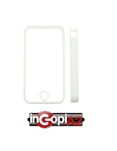 FUNDA TRANSPARENTE IPHONE 4 BORDE BLANCO