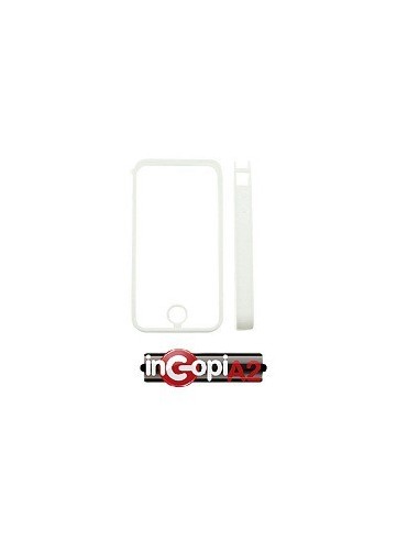 FUNDA TRANSPARENTE IPHONE 4 BORDE BLANCO