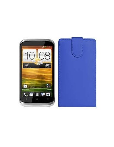 FUNDA DE PIEL  HTC DESIRE X AZUL