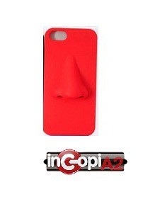 FUNDA SILICONA IPHONE 4/4S NARIZ ROJO