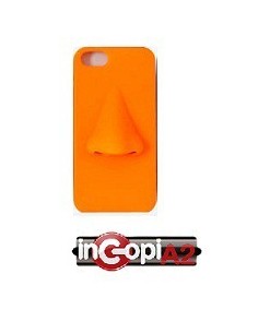 FUNDA SILICONA IPHONE 4/4S NARIZ NARANJA