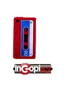 FUNDA SILICONA IPHONE 4/4S CASETTE ROJO